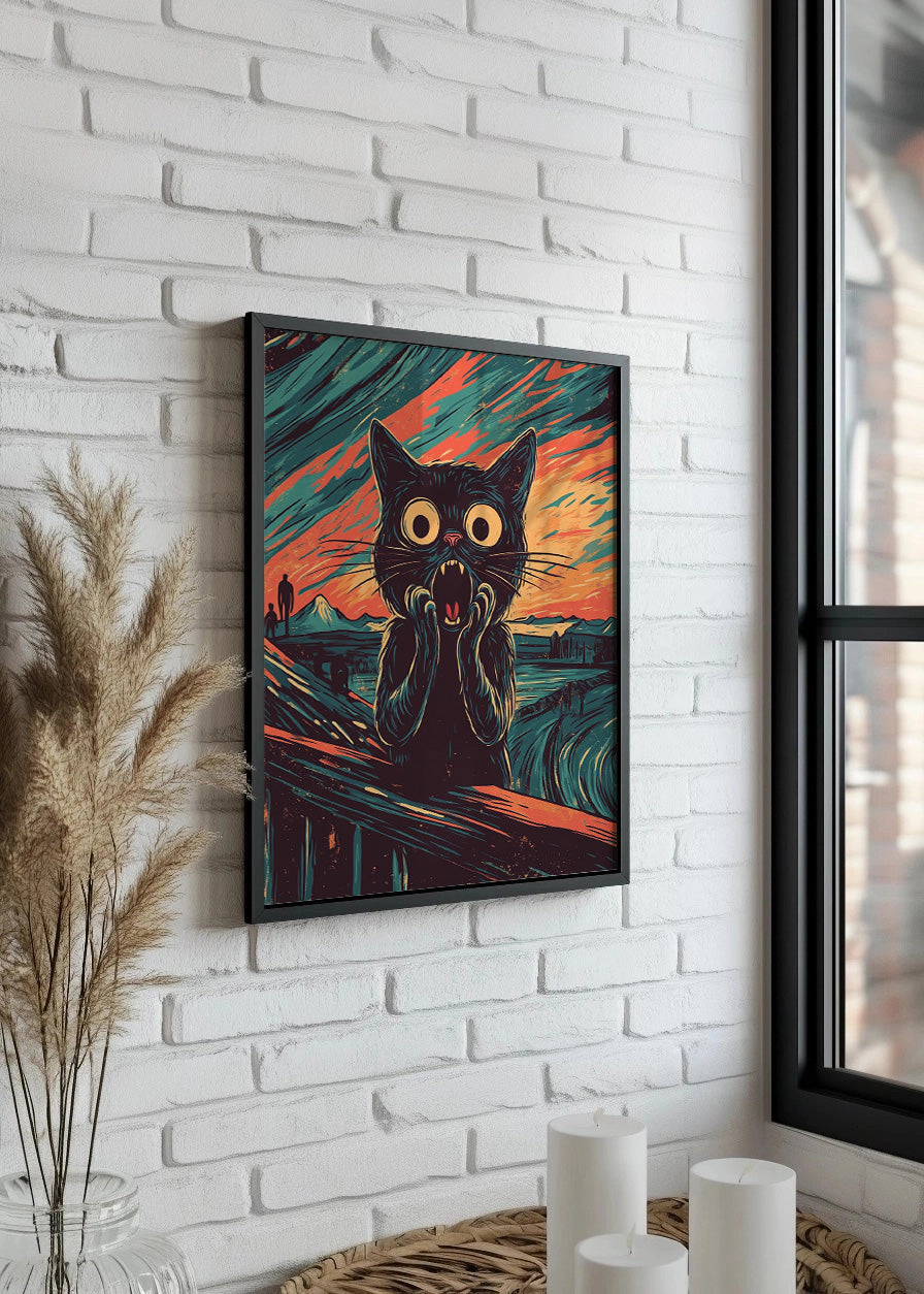 Cuadro Gatito estilo el grito de Munch