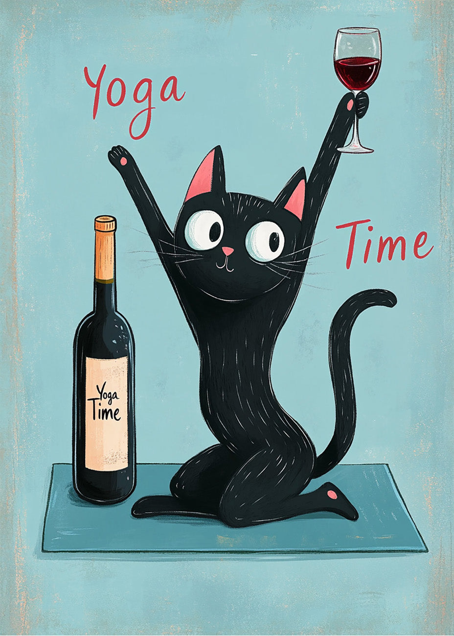 Cuadro Gatito haciendo yoga