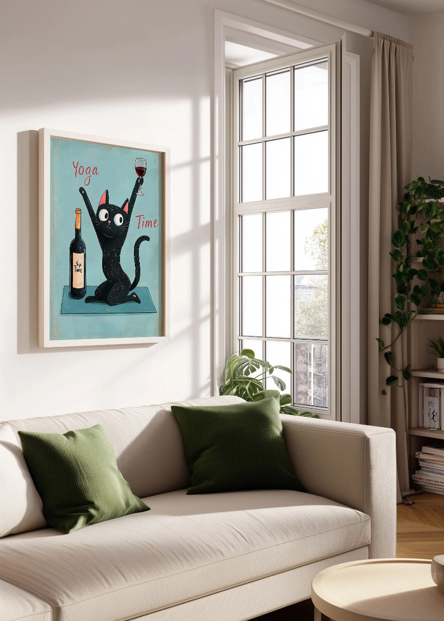Cuadro Gatito haciendo yoga