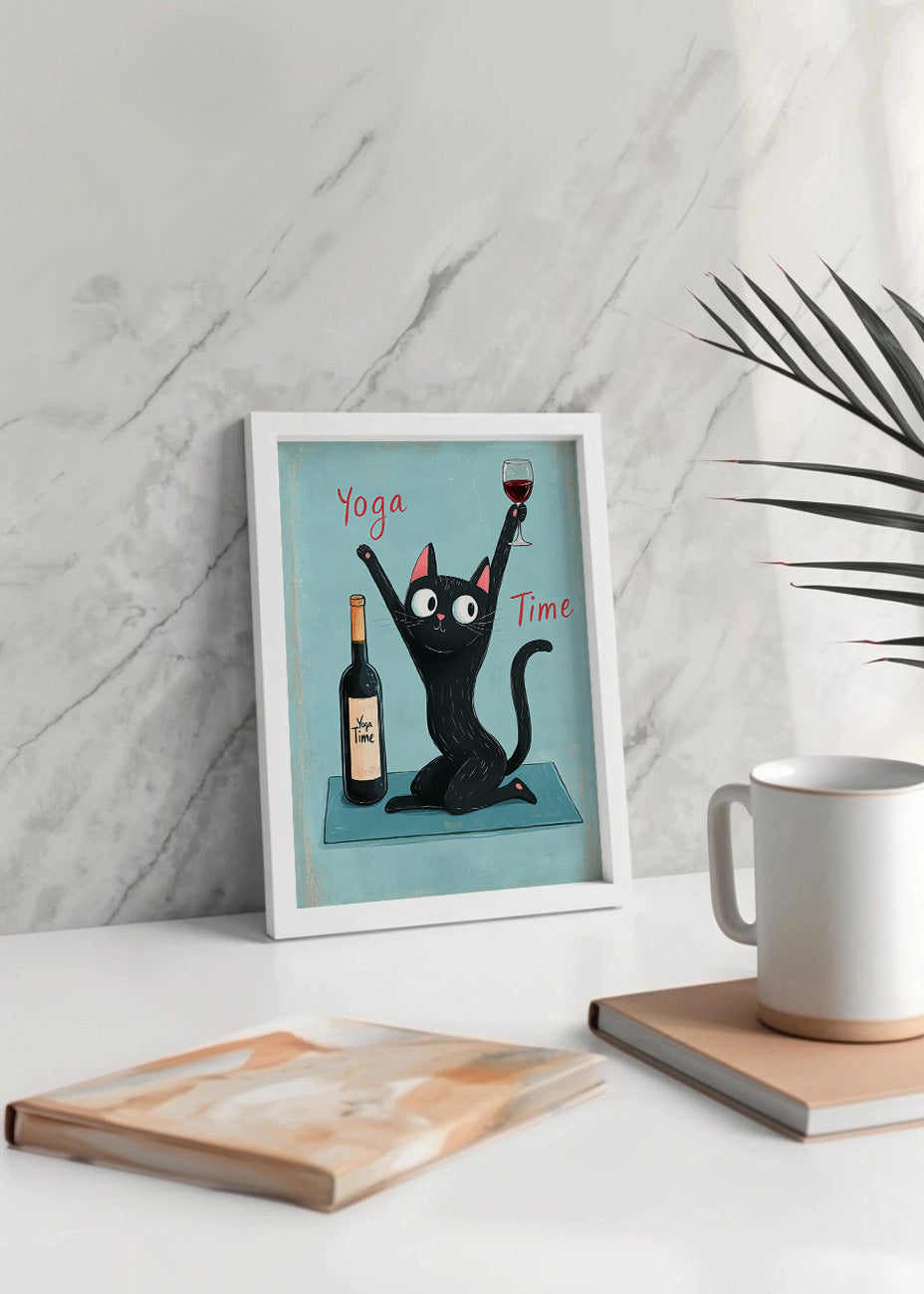Cuadro Gatito haciendo yoga