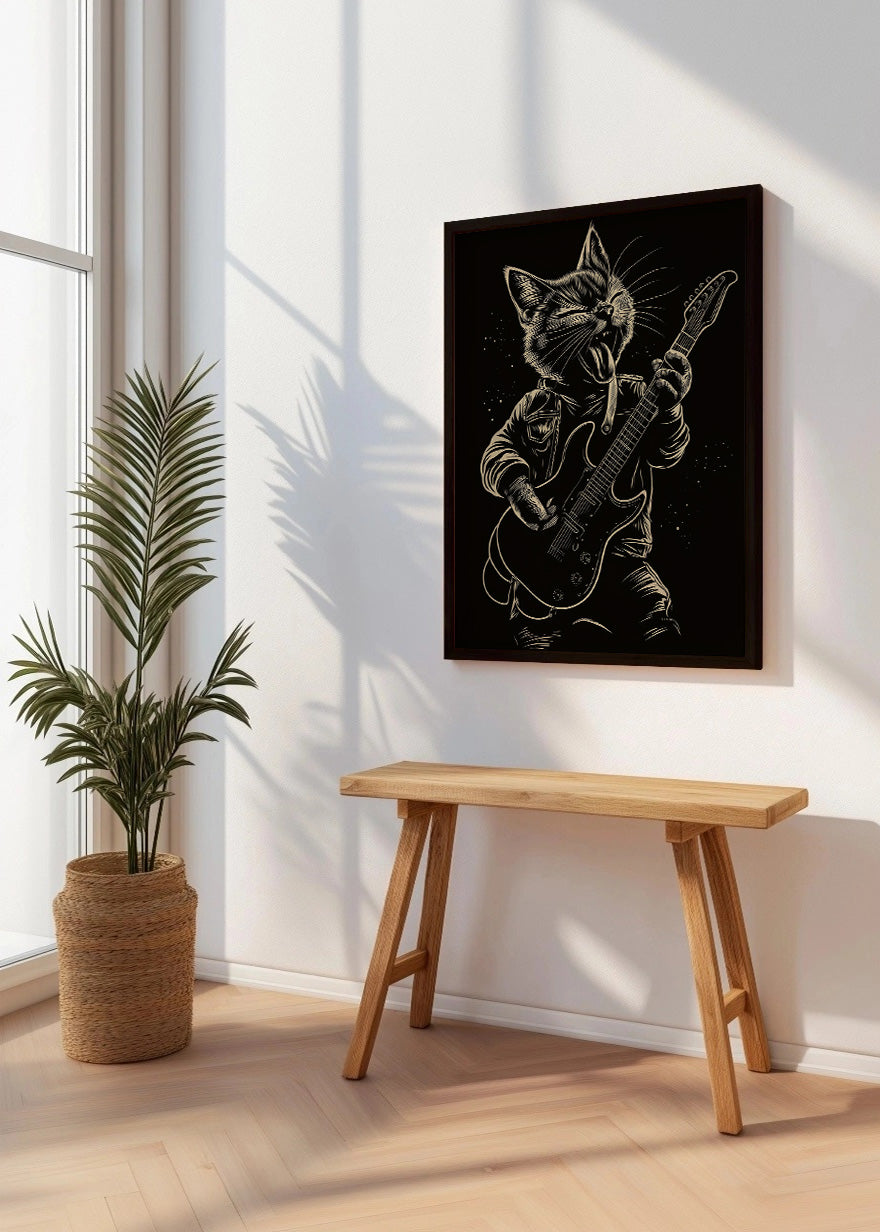 Cuadro Gatito rockero