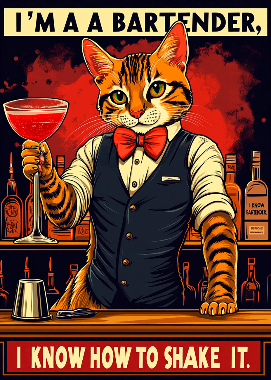 Cuadro Gato cocktelero