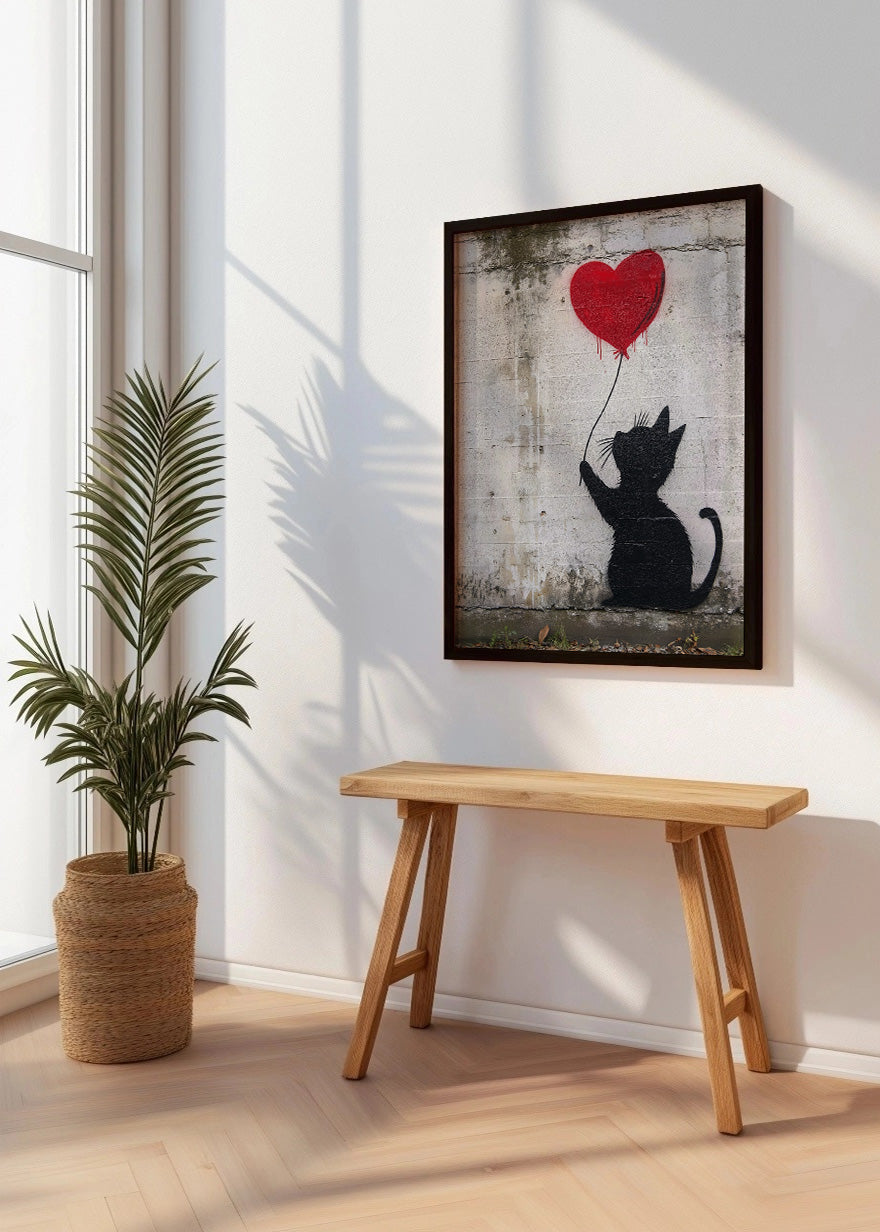 Cuadro Gato con corazón de Banksy