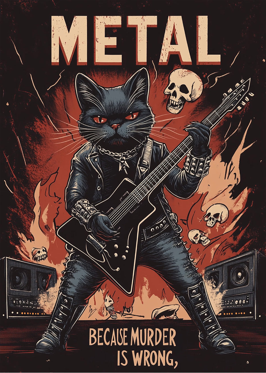 Cuadro Gato rockero