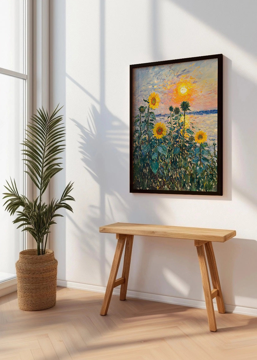 Cuadro Girasoles frente al mar