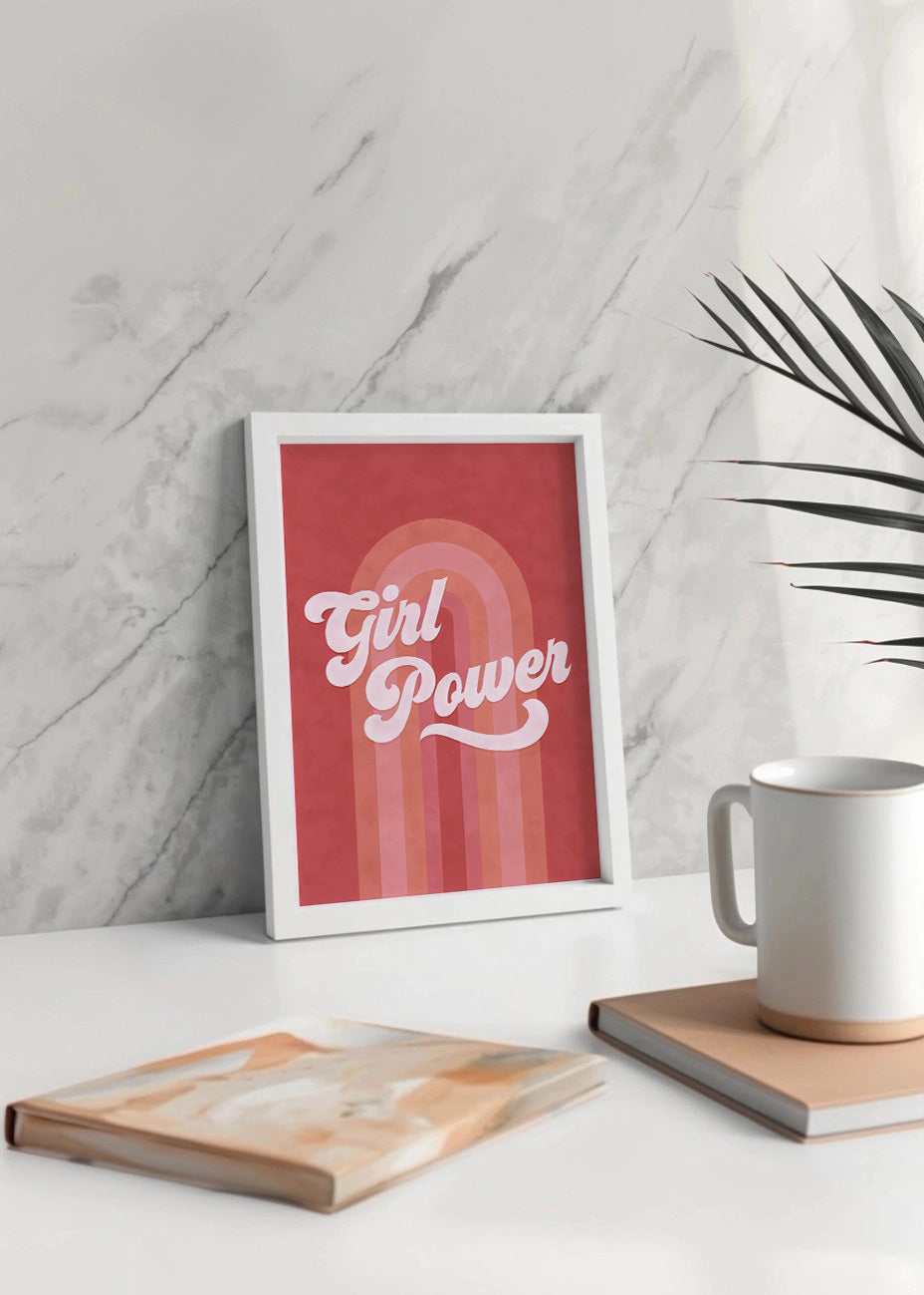Cuadro Girl power rosa
