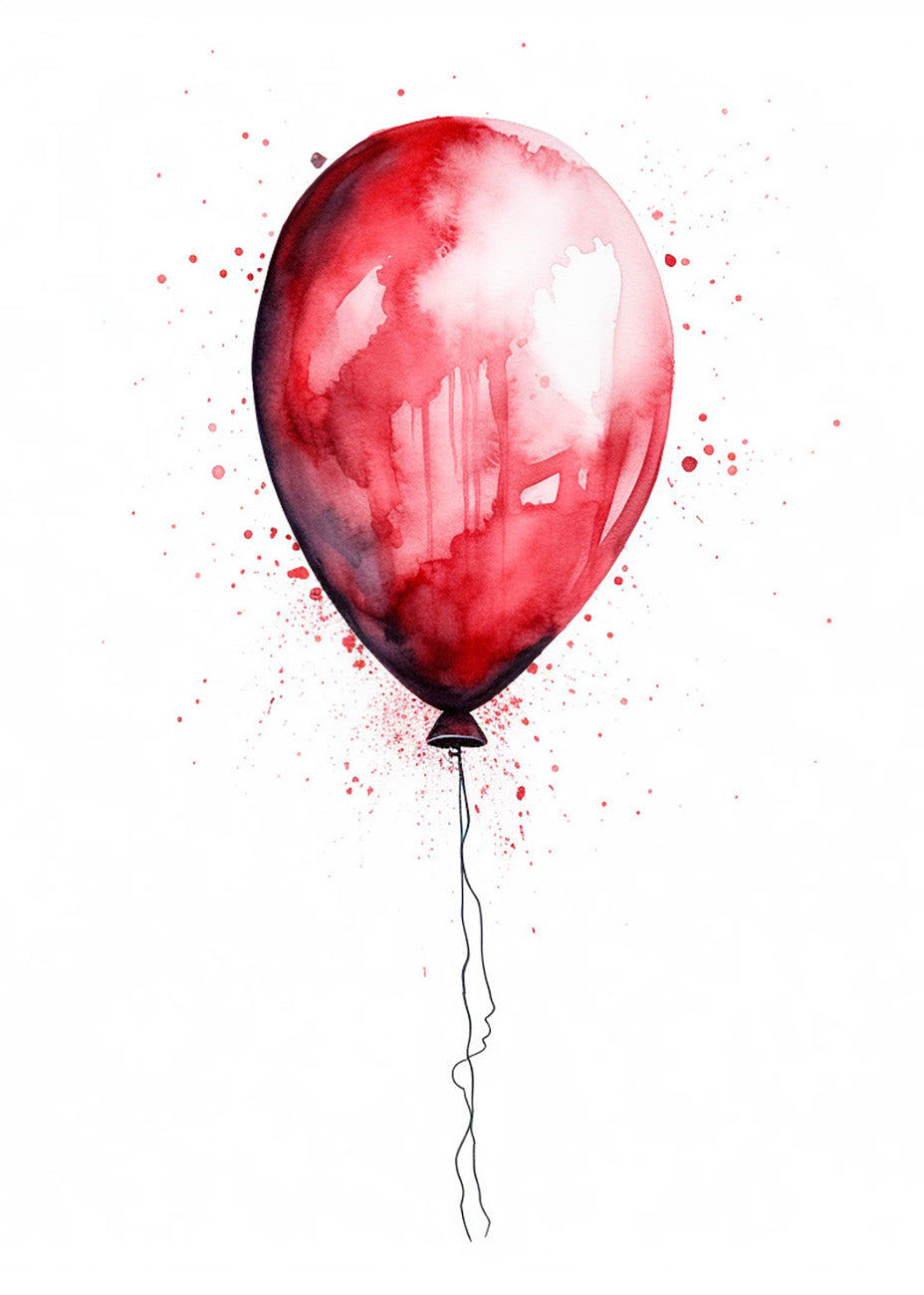 Cuadro Globo rojo estilo acuarela
