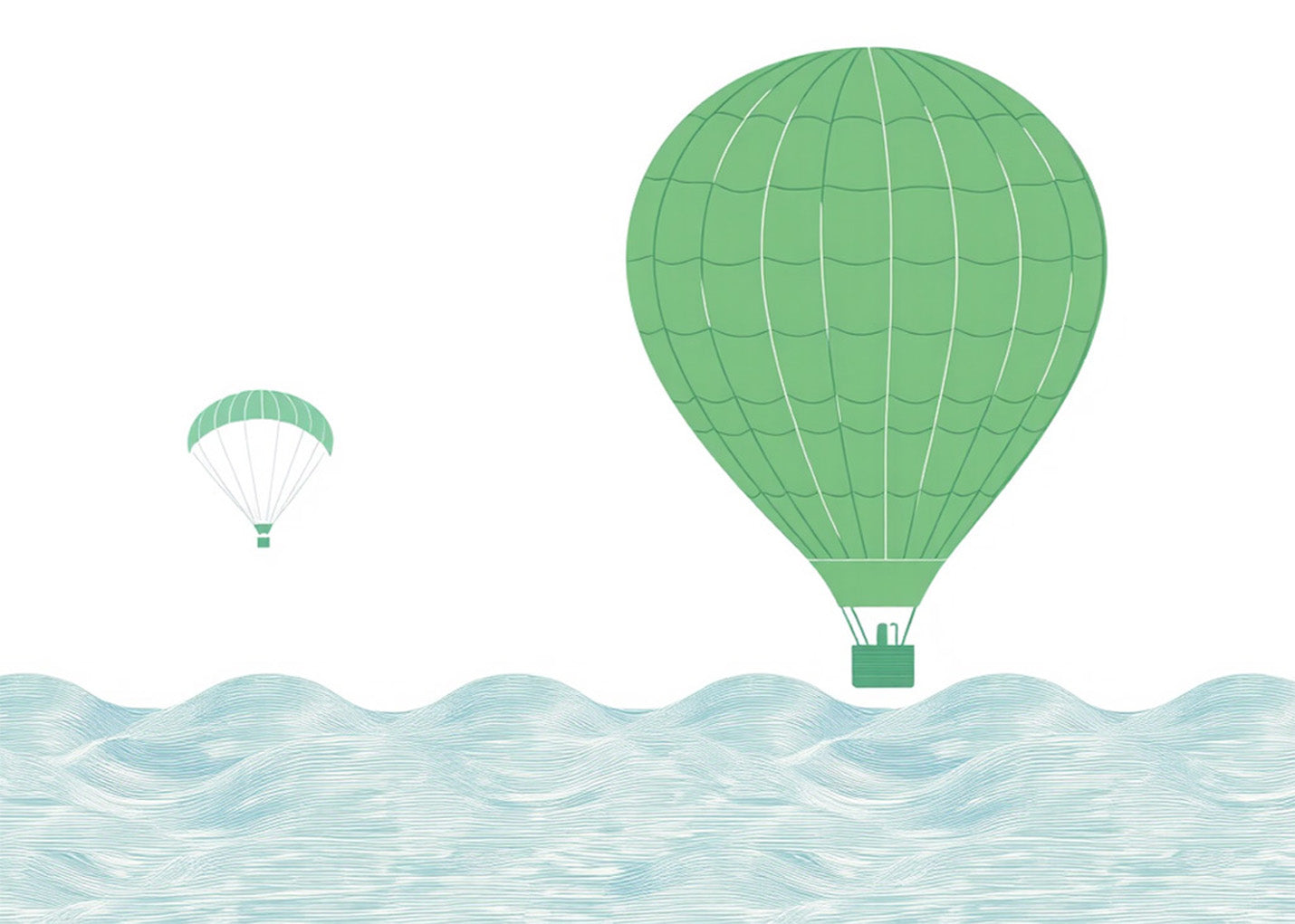 Cuadro Globos a tonos verdes
