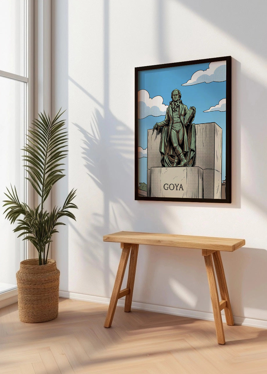 Cuadro Goya en Zaragoza estatua - Cómic
