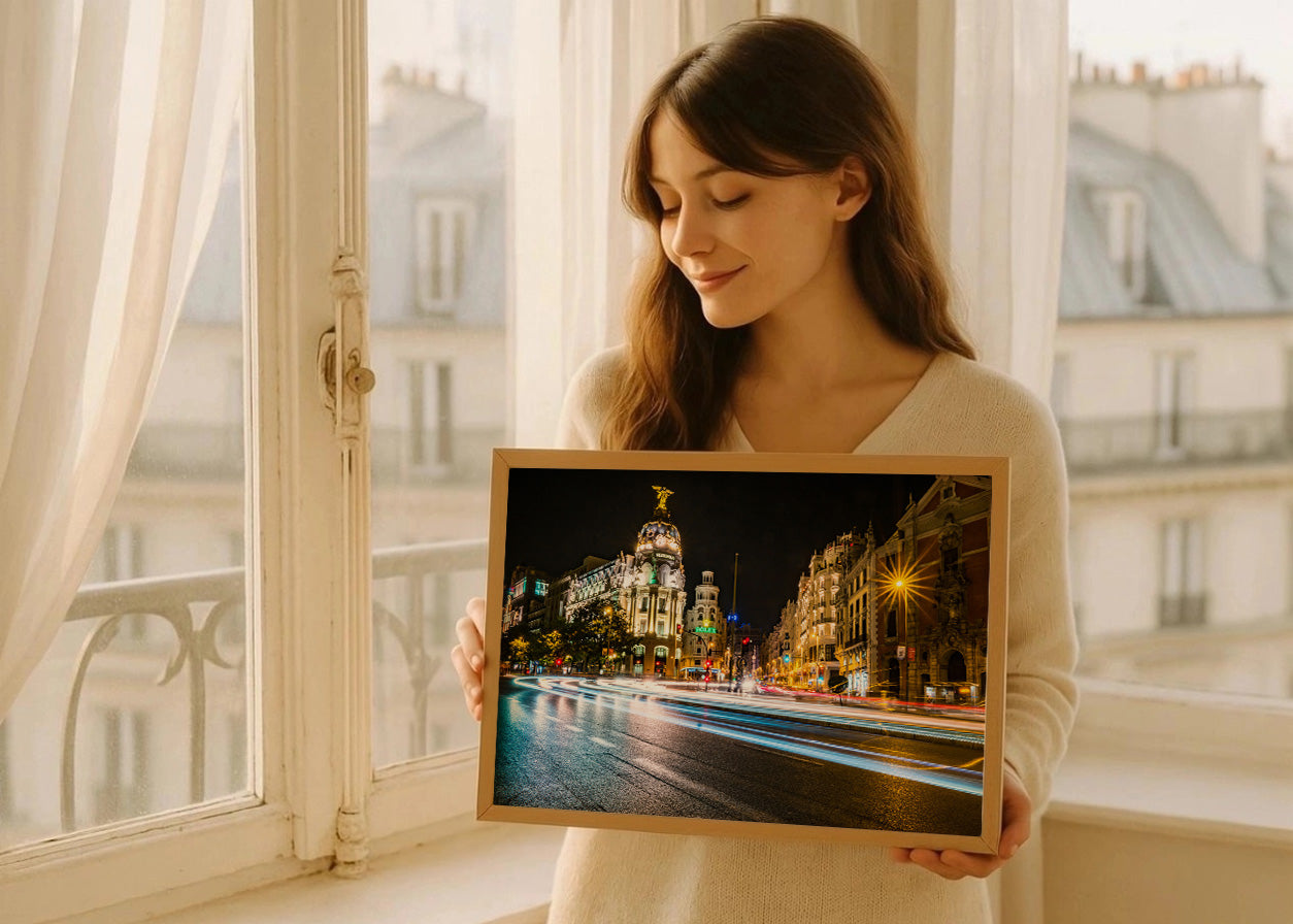 Cuadro Gran Vía de noche