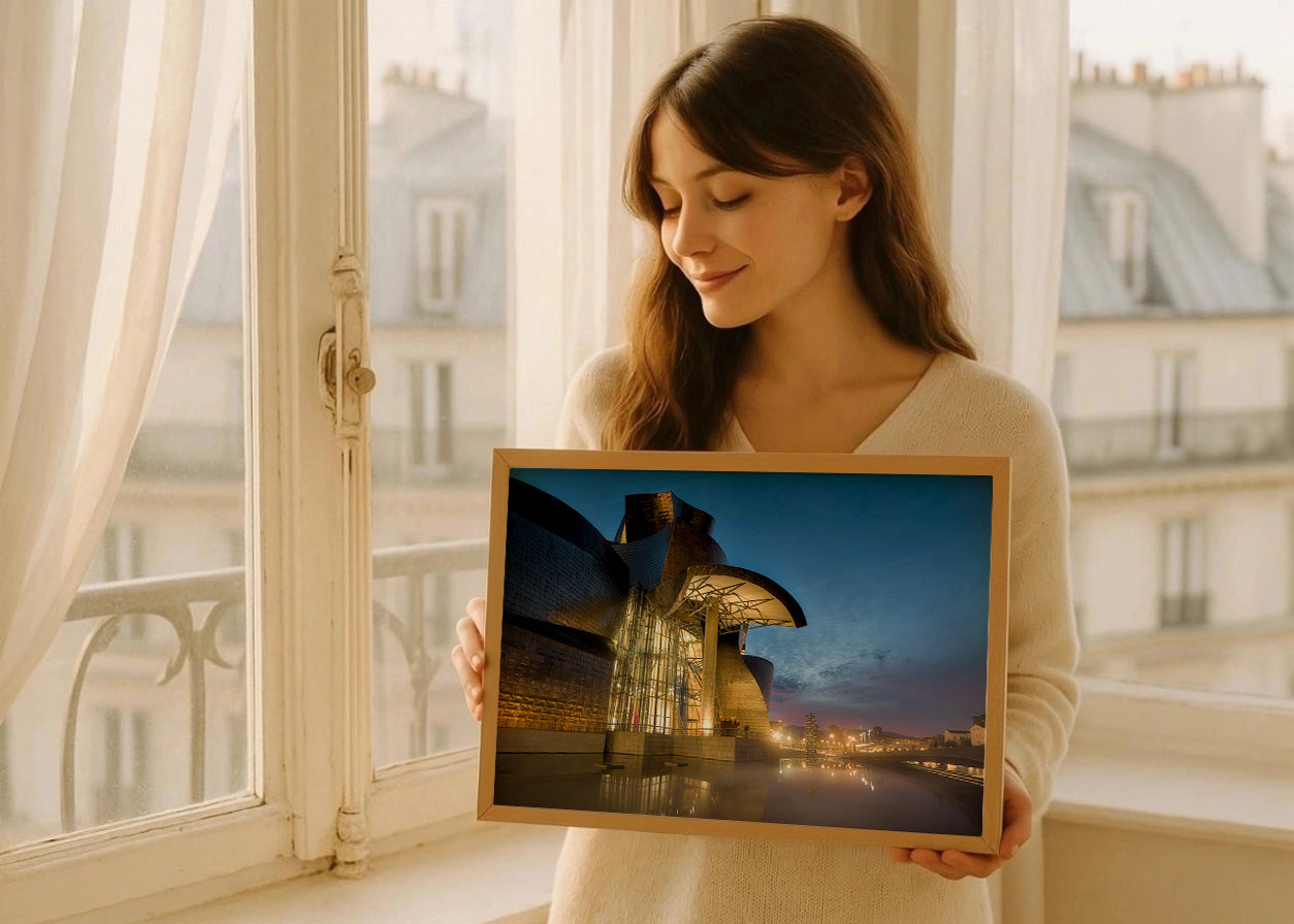 Cuadro Guggenheim de noche