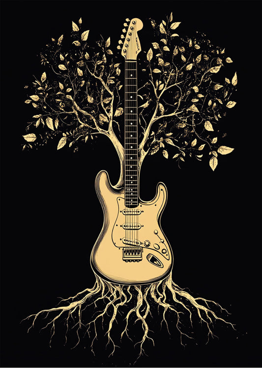 Cuadro Guitarra con forma de árbol