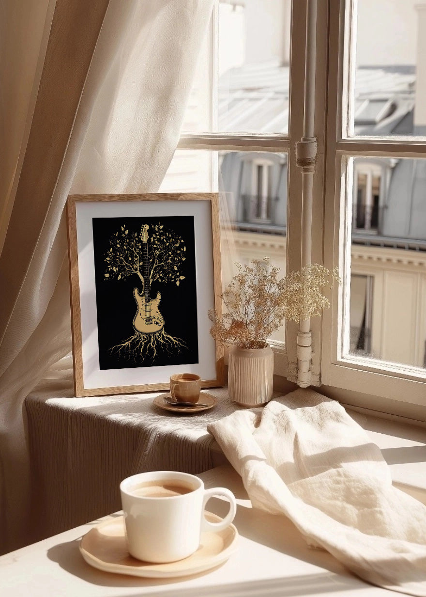 Cuadro Guitarra con forma de árbol