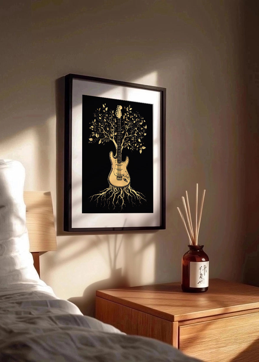 Cuadro Guitarra con forma de árbol