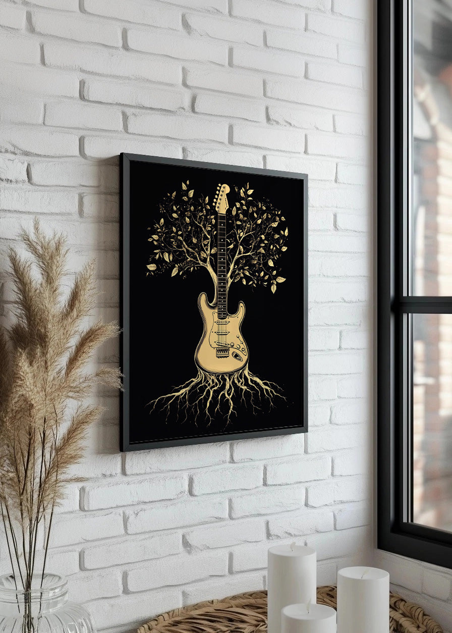 Cuadro Guitarra con forma de árbol
