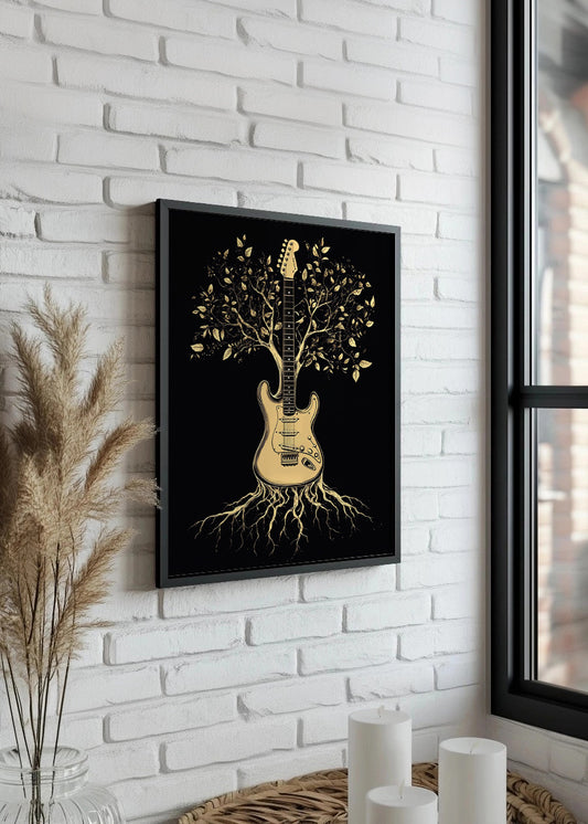Cuadro Guitarra con forma de árbol