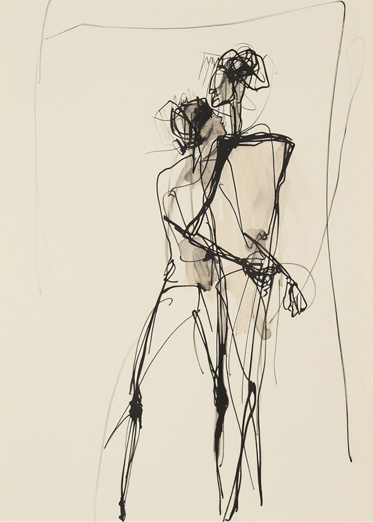 Cuadro Hombre garabato sobre fondo blanco