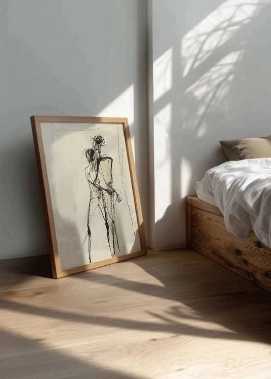 Cuadro Hombre garabato sobre fondo blanco