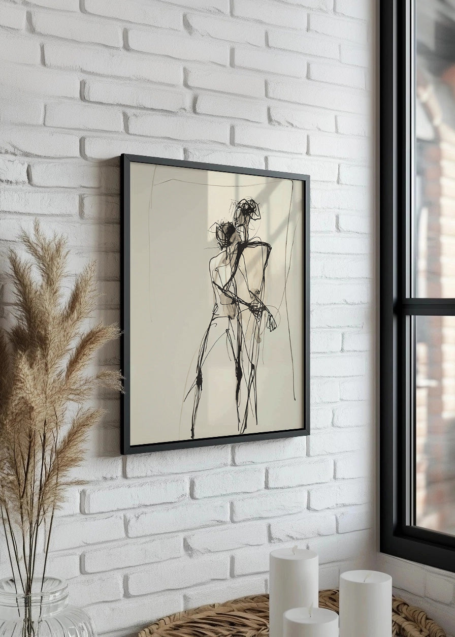 Cuadro Hombre garabato sobre fondo blanco