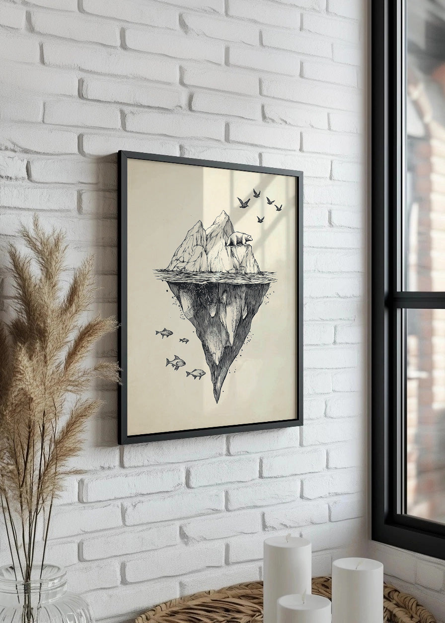 Cuadro Iceberg con oso polar