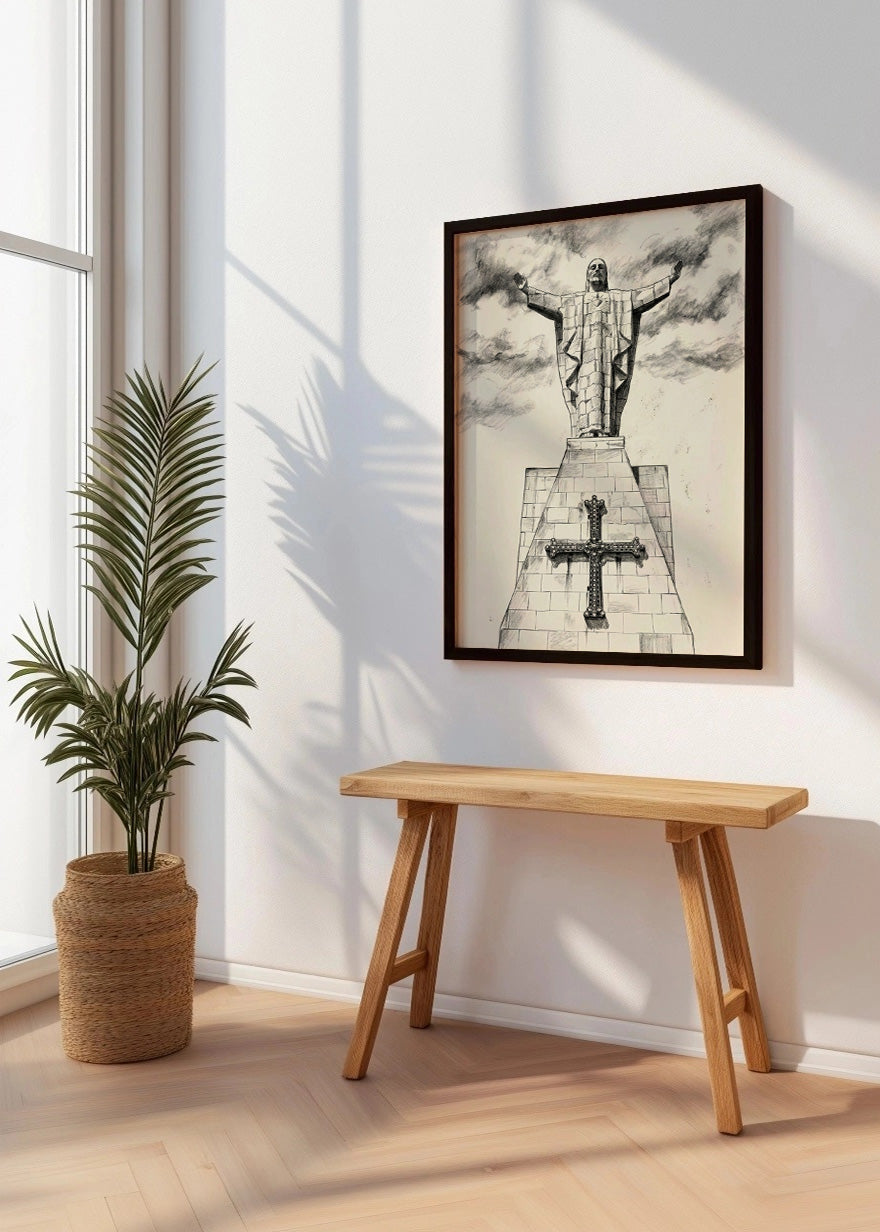 Cuadro Jesús del Sagrado Corazón Oviedo - Lápiz
