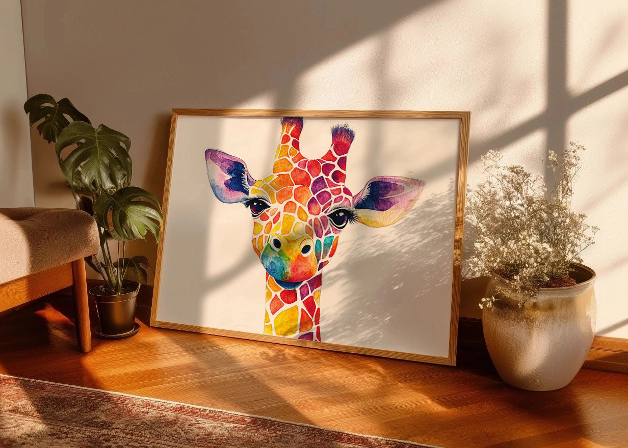Cuadro Jirafa de colores