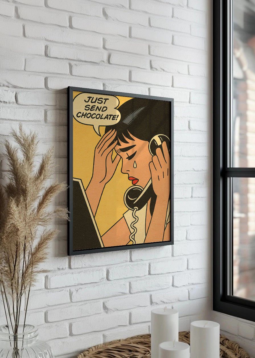 Cuadro Just send chocolate