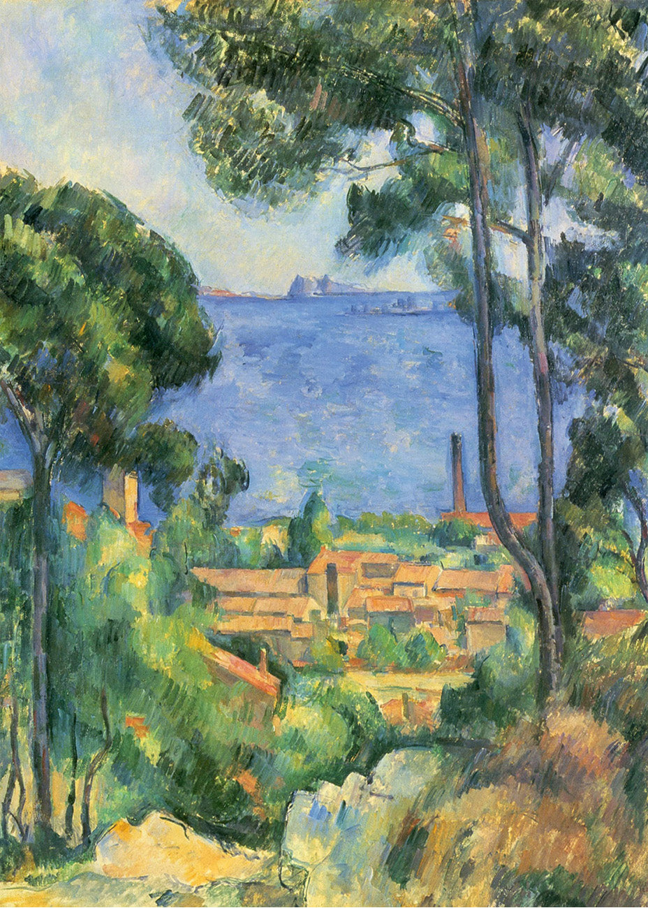 Cuadro L Estaque a través de los árboles (Cezanne)
