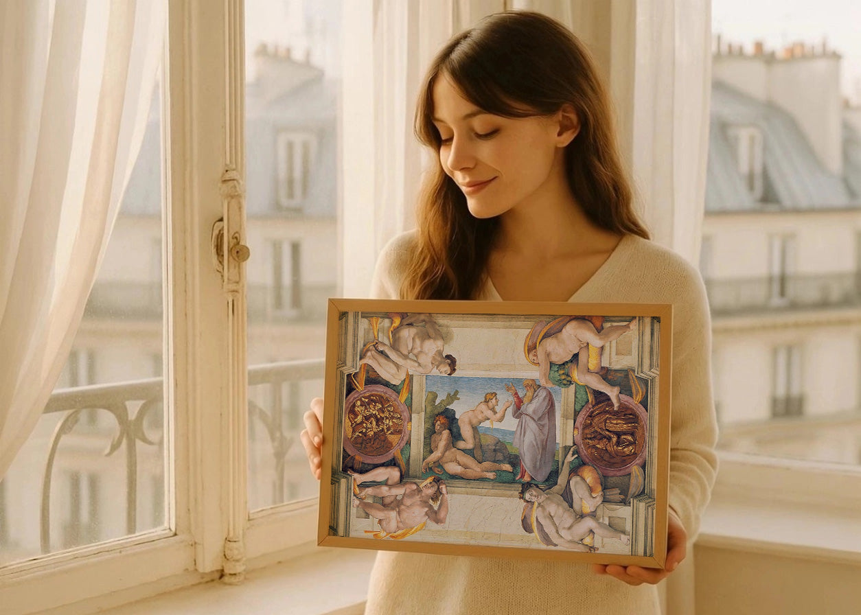 Cuadro La Creación de Eva (Miguel Ángel Michelangelo)