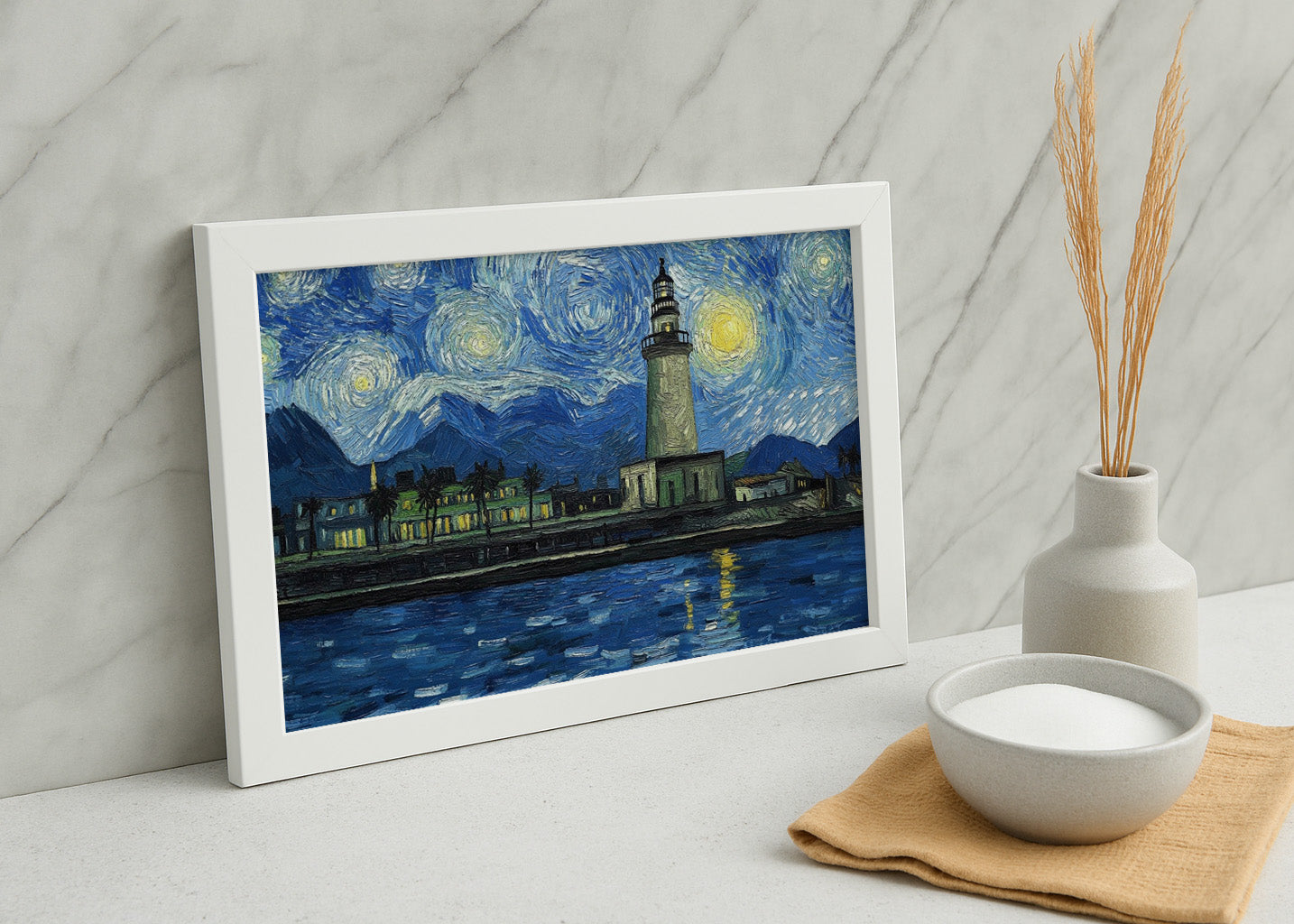 Cuadro La Farola de Málaga - Van Gogh
