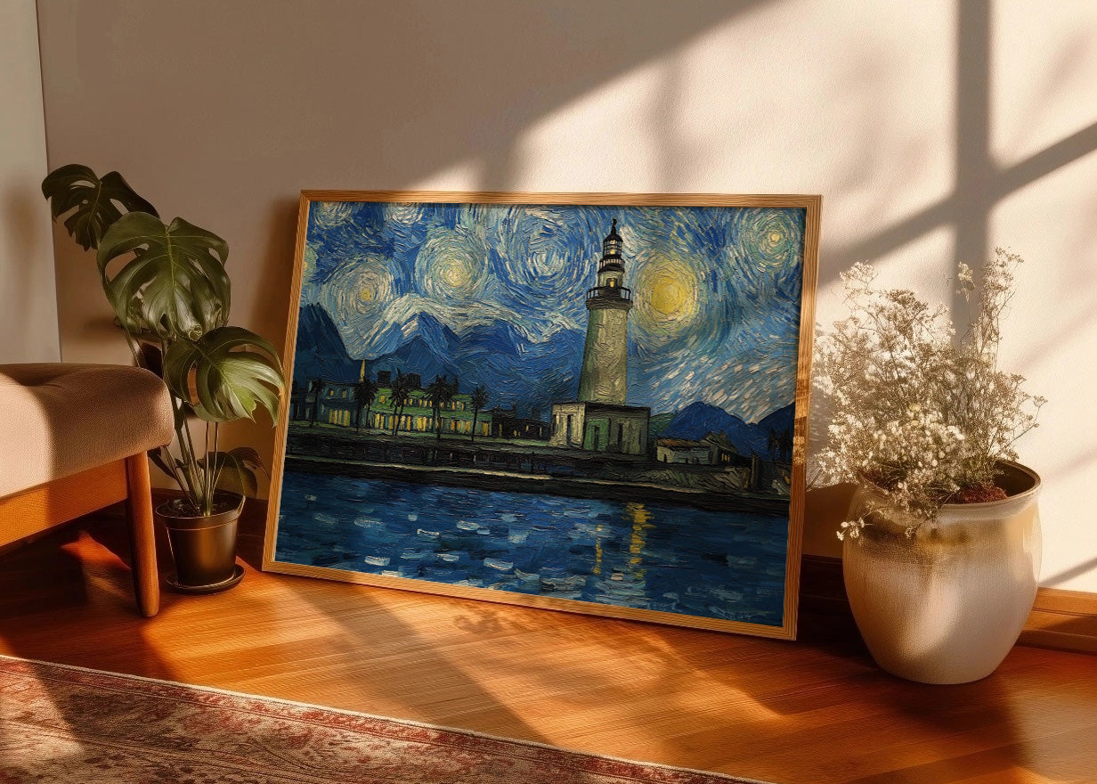 Cuadro La Farola de Málaga - Van Gogh