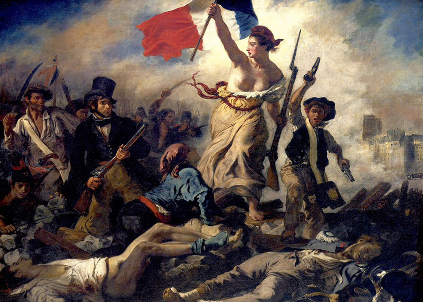 Cuadro La Libertad guiando al pueblo (Eugène Delacroix)