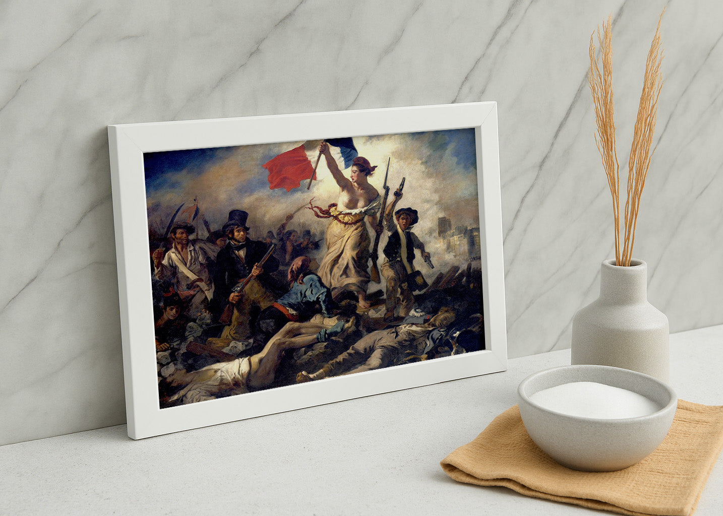 Cuadro La Libertad guiando al pueblo (Eugène Delacroix)
