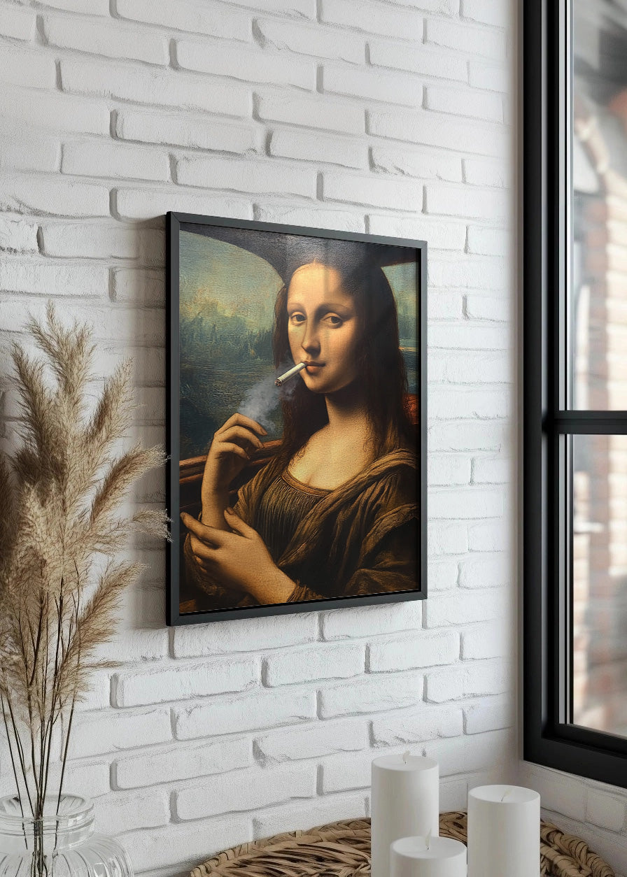 Cuadro La Mona Lisa fumando