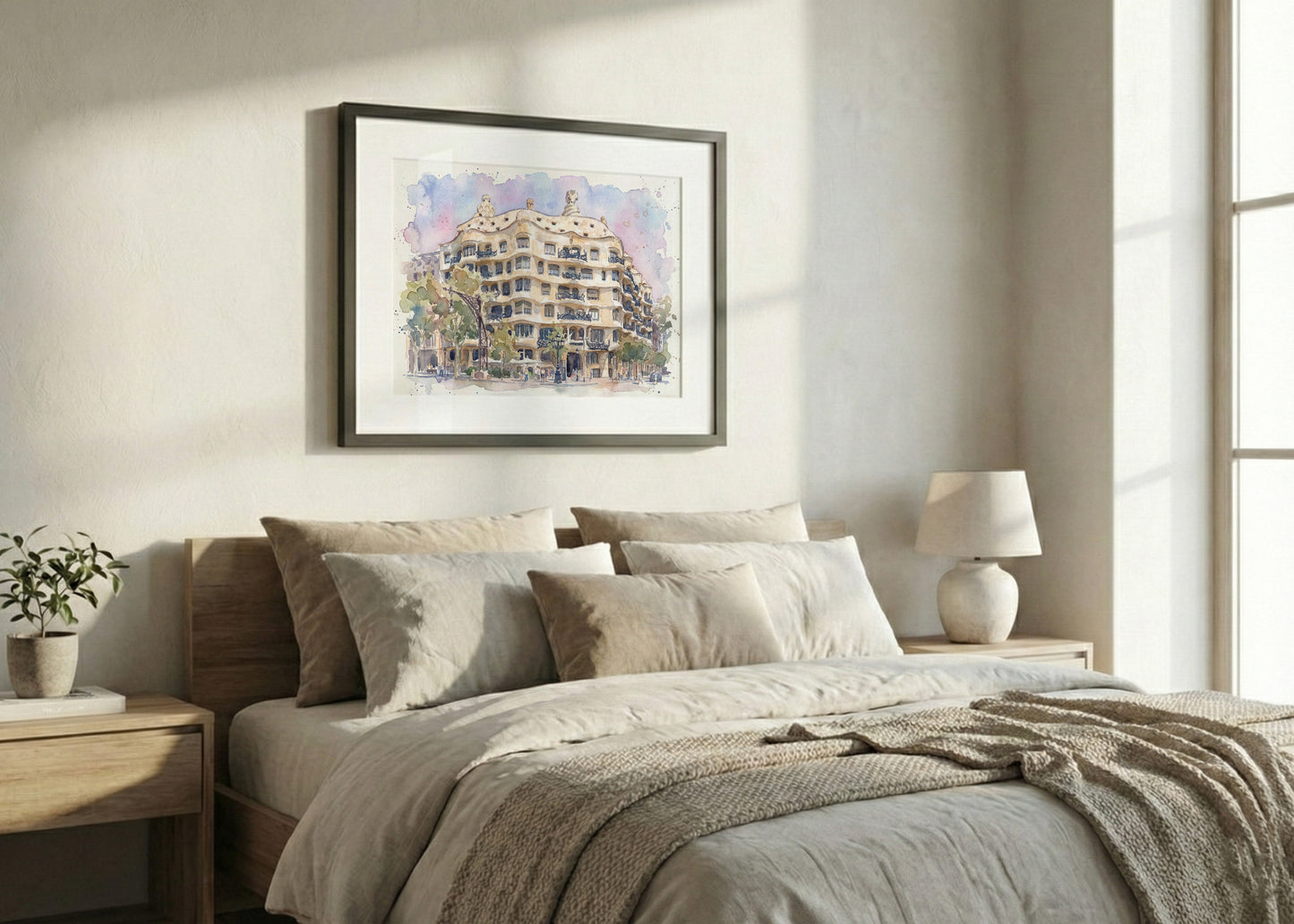 Cuadro La Pedrera efecto acuarela