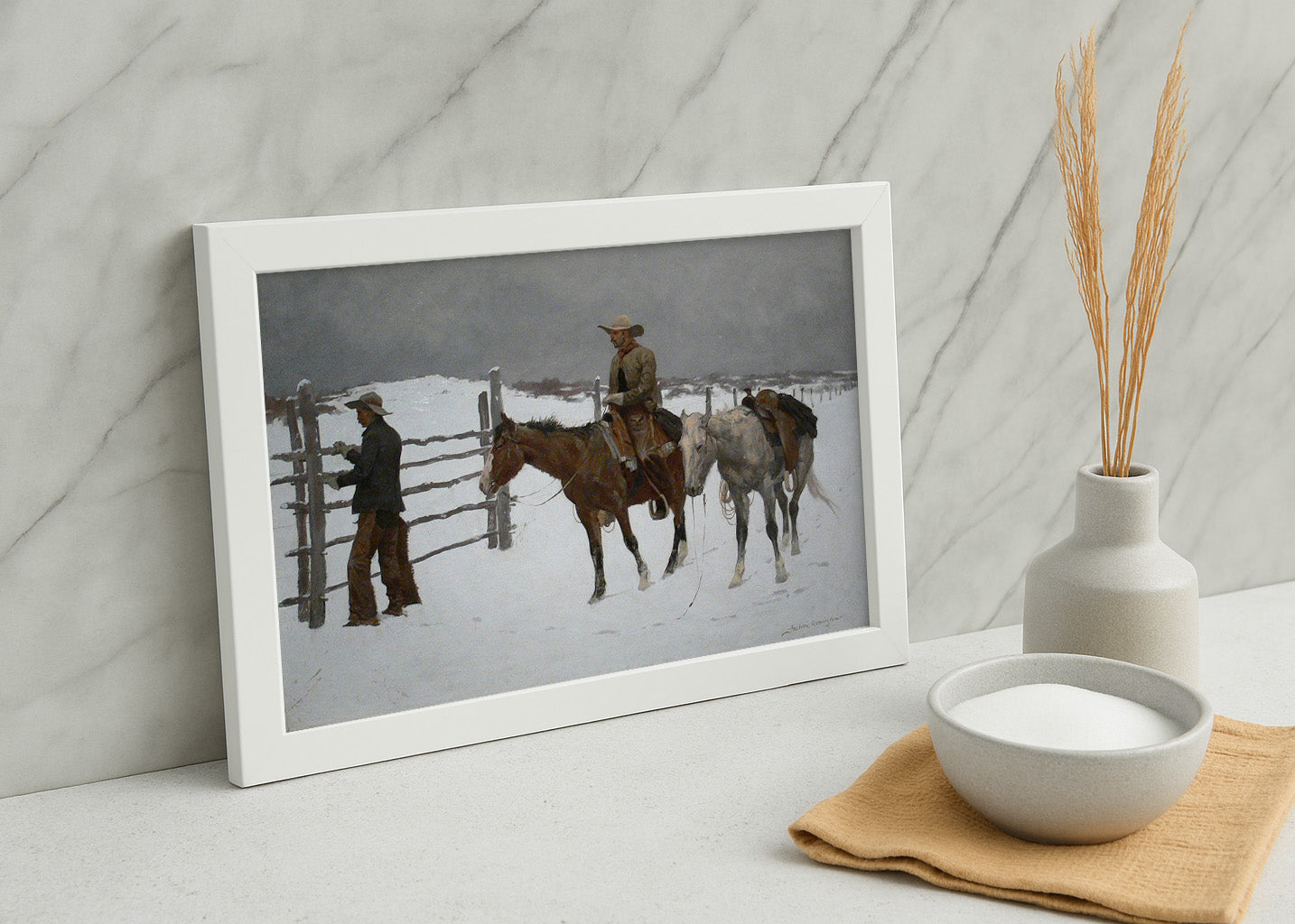 Cuadro La caída del vaquero (Frederic Remington)