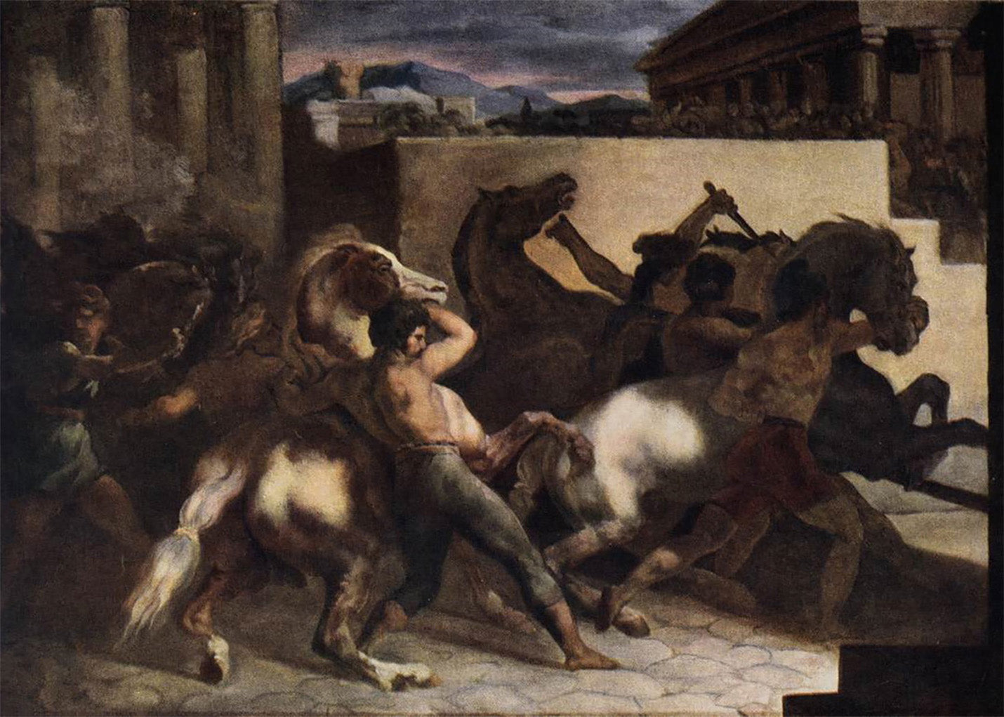 Cuadro La carrera de caballos en Epsom (Theodore Gericault)