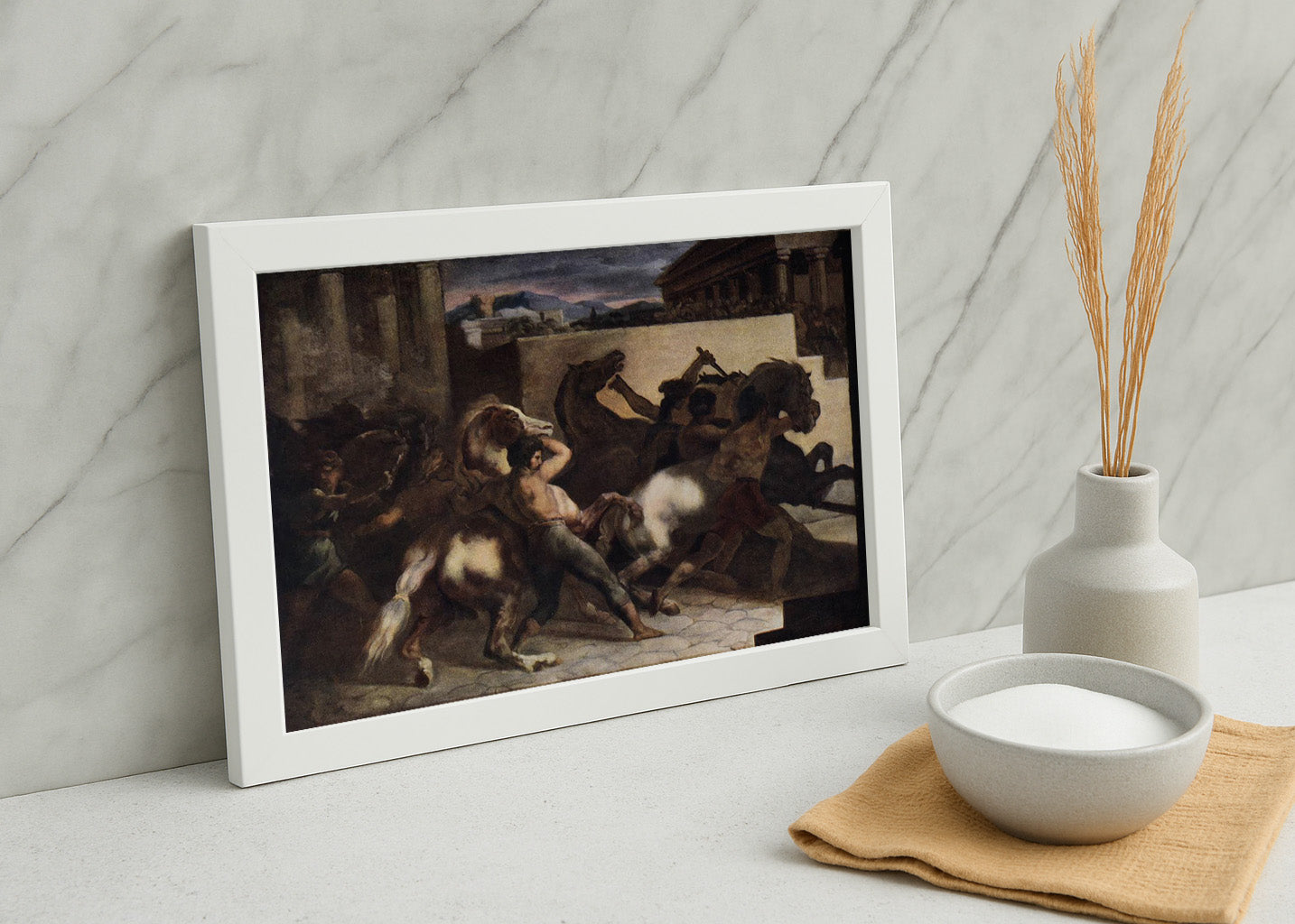 Cuadro La carrera de caballos en Epsom (Theodore Gericault)