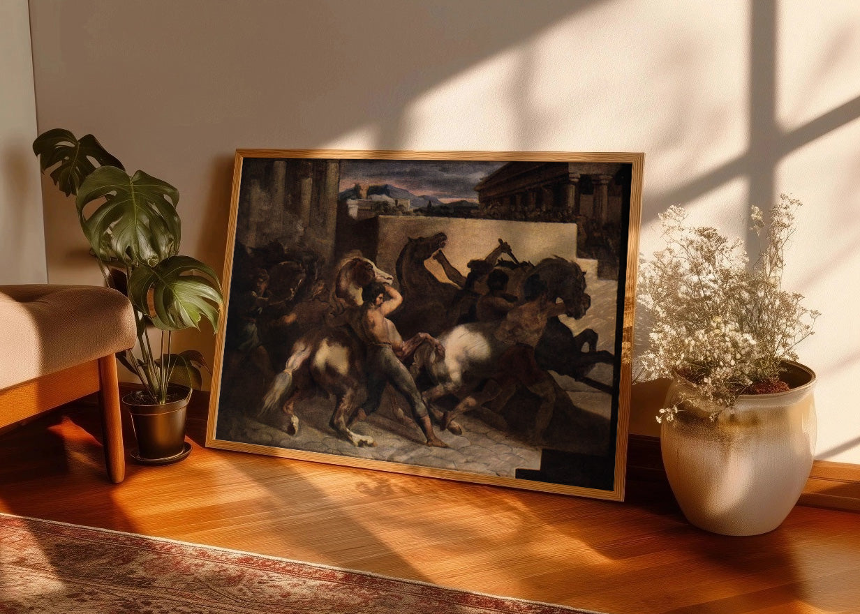 Cuadro La carrera de caballos en Epsom (Theodore Gericault)