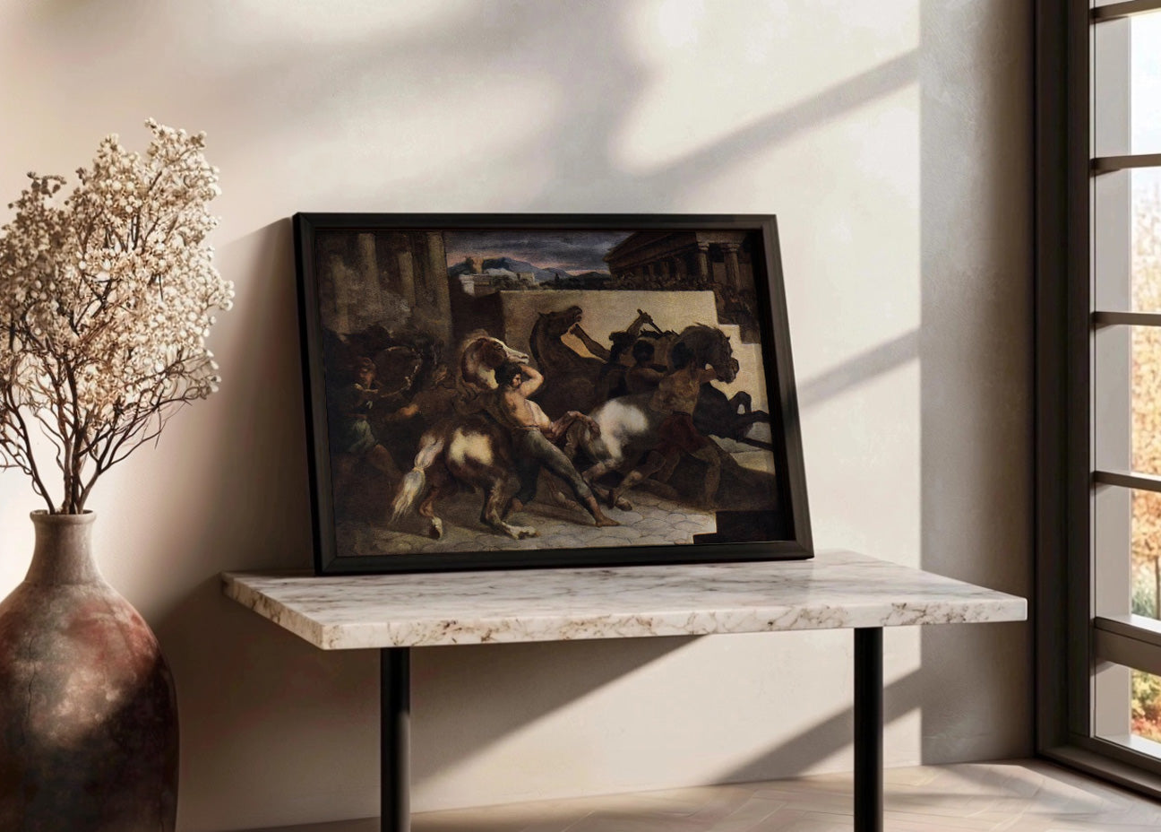 Cuadro La carrera de caballos en Epsom (Theodore Gericault)