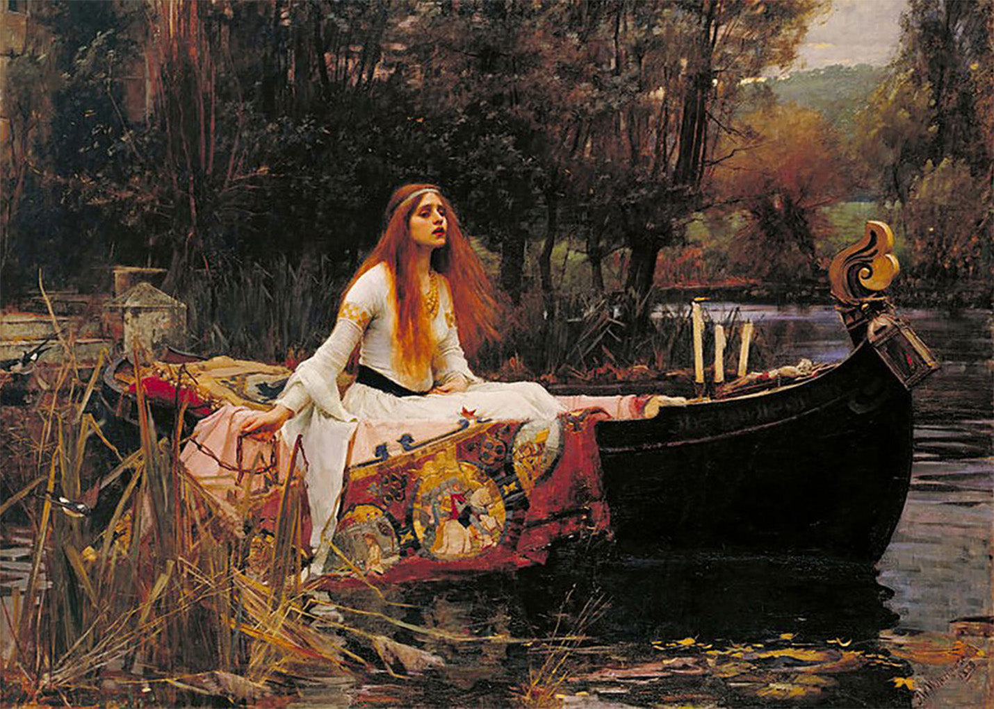 Cuadro La dama de Shalott 1888 (Waterhouse)