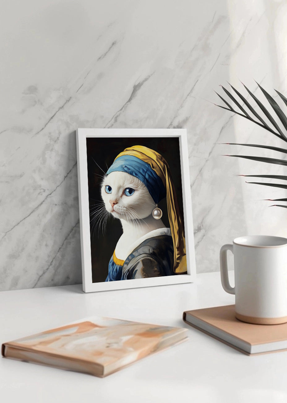 Cuadro La joven de la perla - Gato