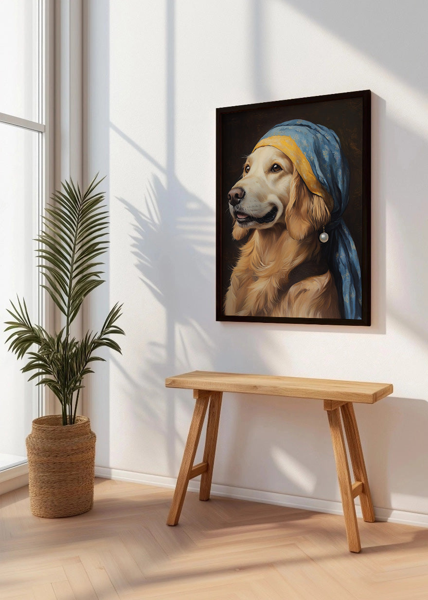 Cuadro La joven de la perla - perro