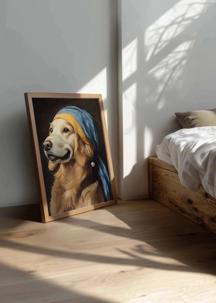 Cuadro La joven de la perla - perro