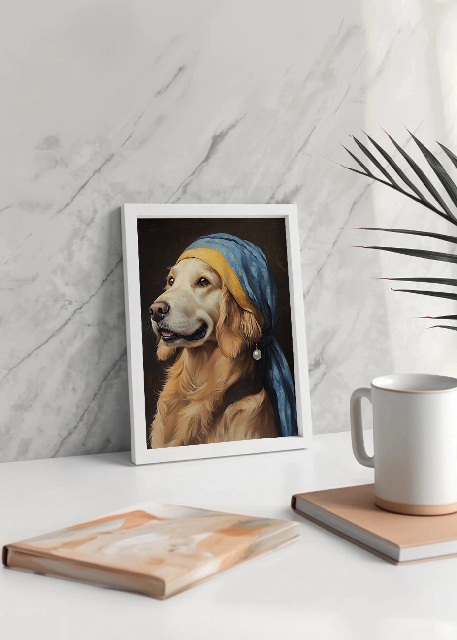 Cuadro La joven de la perla - perro