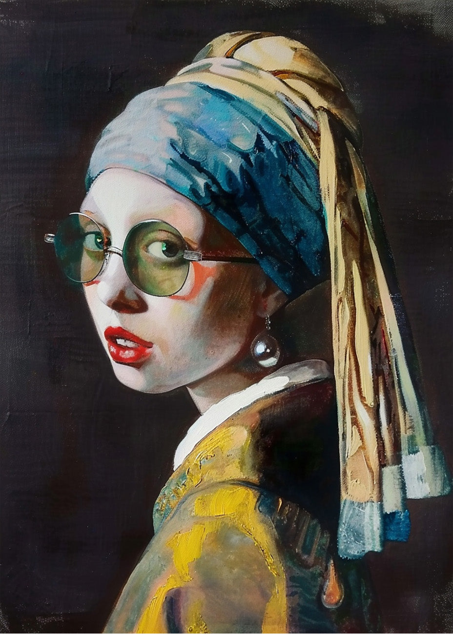 Cuadro La joven de la perla maquillada