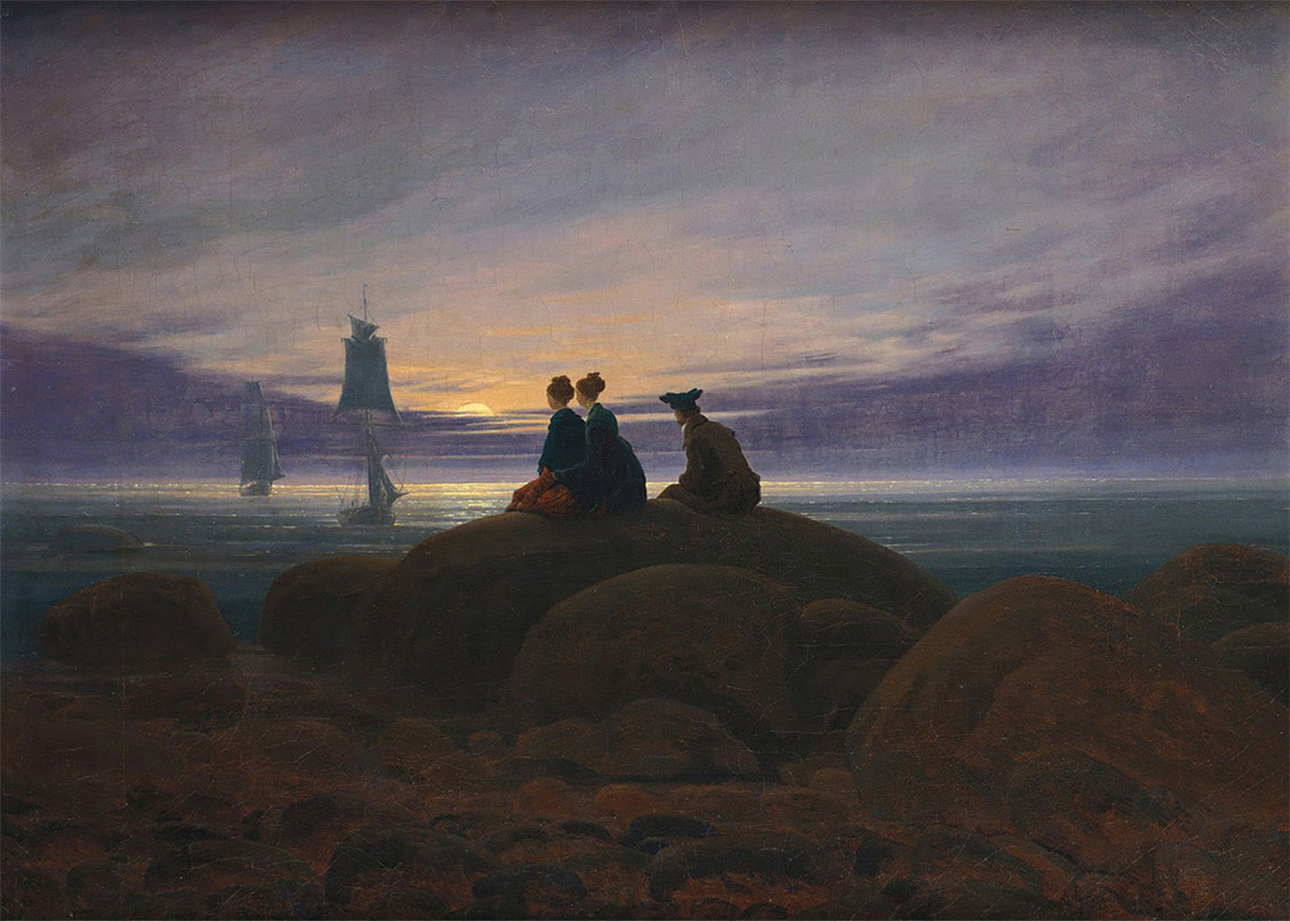 Cuadro La luna saliendo sobre el mar (Friedrich)