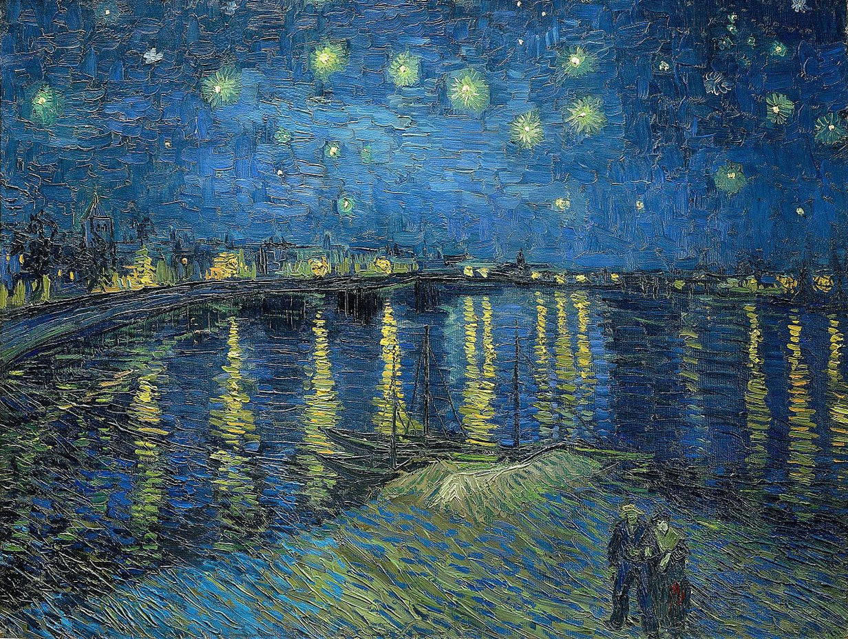 Cuadro de La noche estrellada sobre Ródano (Van Gogh) - Fine Artic