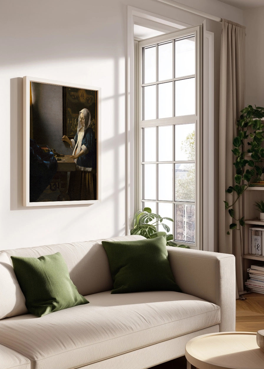 Cuadro La tasadora de Perlas - Mujer con una balanza (Johannes Vermeer)