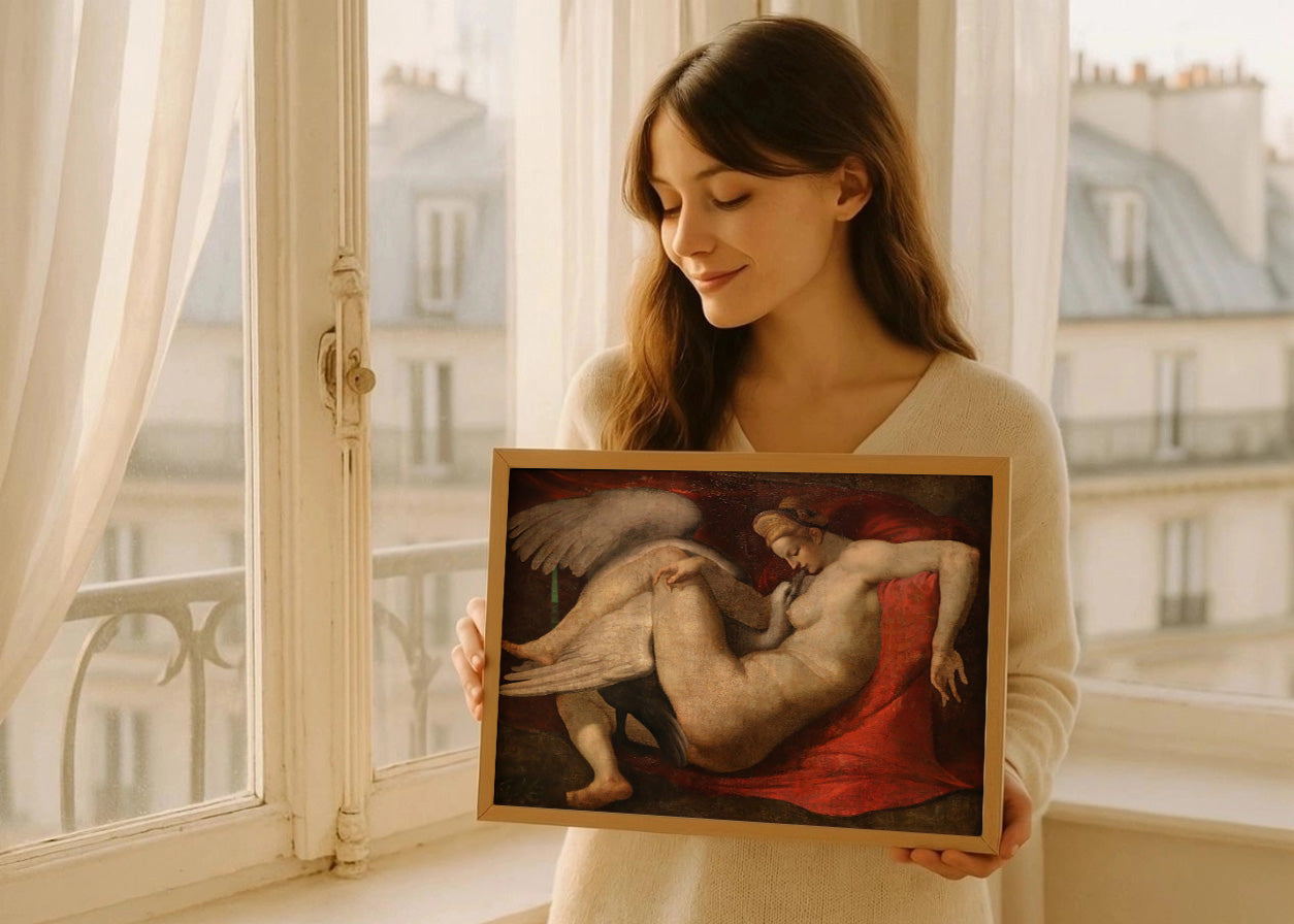 Cuadro Leda y el cisne (Miguel Ángel - Michelangelo)